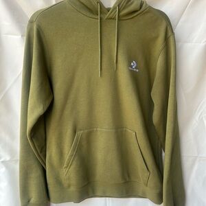 Converse Olive Green Pullover Hoodie with Subtle Logo
